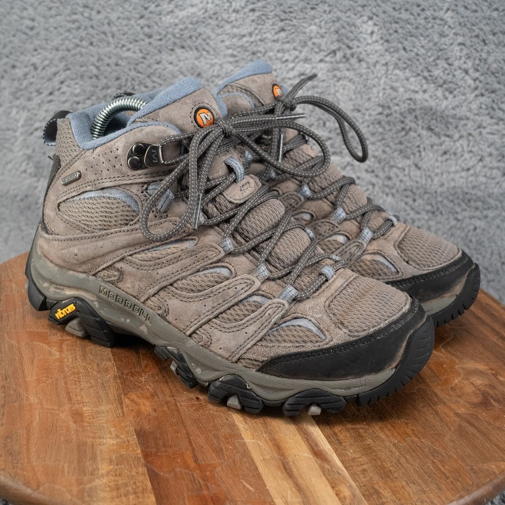 Merrell Moab 3 MID WP Womens Size 8.5 M Brown Gray Suede Hiking Boots J500162Z